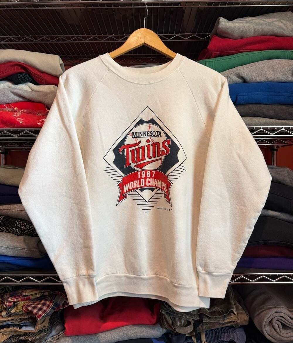Vtg 1987 Minnesota Twins World Champions Crewneck Large Screen Stars